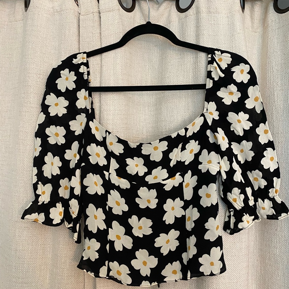 Reformation Georgia Gemma Print Daisy Top